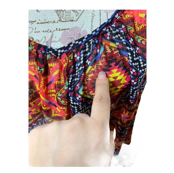 Aztec & Colorful Pattern Tank Top.Open back M - Picture 2 of 14